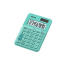 Casio MS-7UC Calculadora de Escritorio 10 Digitos - Tecla Doble Cero - Marcadores de Coma de 3 Digitos - Pulsacion de Teclas Simultanea - Alimentacion Solar y Pilas - Color Verde