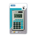 Milan Calculadora de Bolsillo 8 Digitos - 3 Teclas de Memoria y Raiz Cuadrada - Apagado Automatico - Incluye Funda - Color Gris y Azul