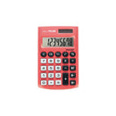 Milan Pocket Calculadora de Bolsillo con Pantalla de 8 Digitos - 3 Teclas de Memoria y Raiz Cuadrada - Teclas con Tacto Suave - Color Rojo