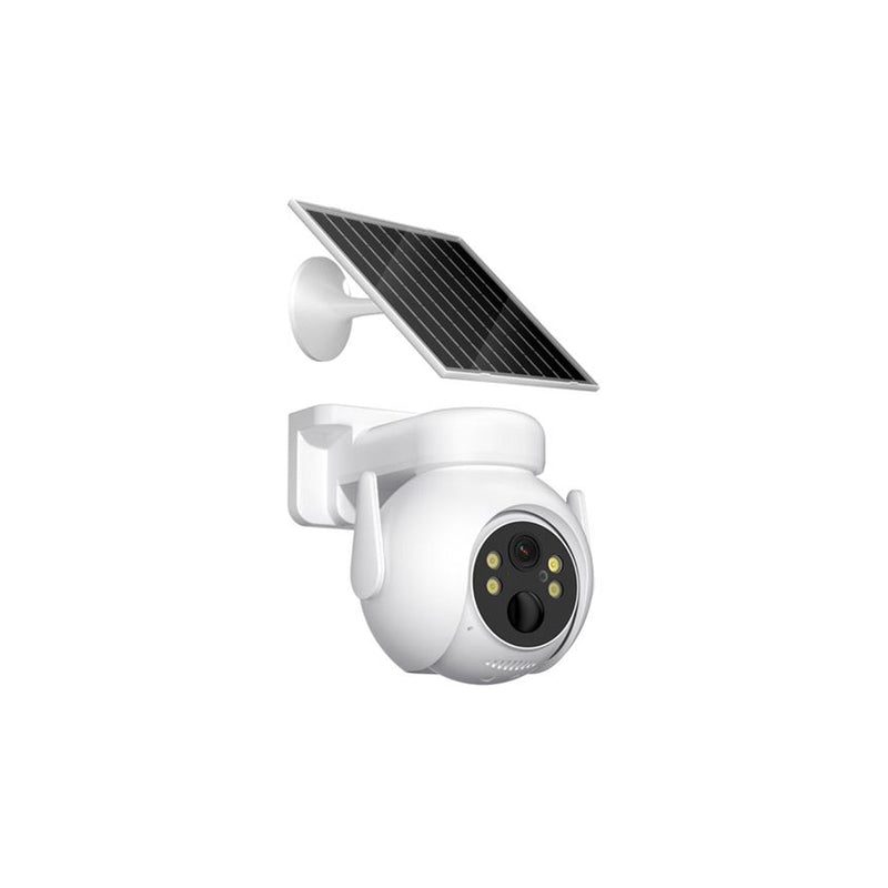 XO CR10 Camara Vigilancia WiFi - Motorizada 355º - Deteccion de Movimiento - Vision Nocturna - IP66 - Sonido Bidireccional - Panel Solar
