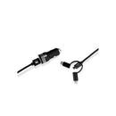 Subblim Cargador de coche doble USB - Longitud 1m - Carga rápida hasta 2.400Amp/12W - Exterior de fibra de nailon resistente - Color Negro