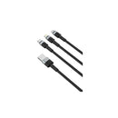 XO Cable NBQ191 Carga Rapida 40W 3 en 1 - Micro + Tipo C + Lightning a USB