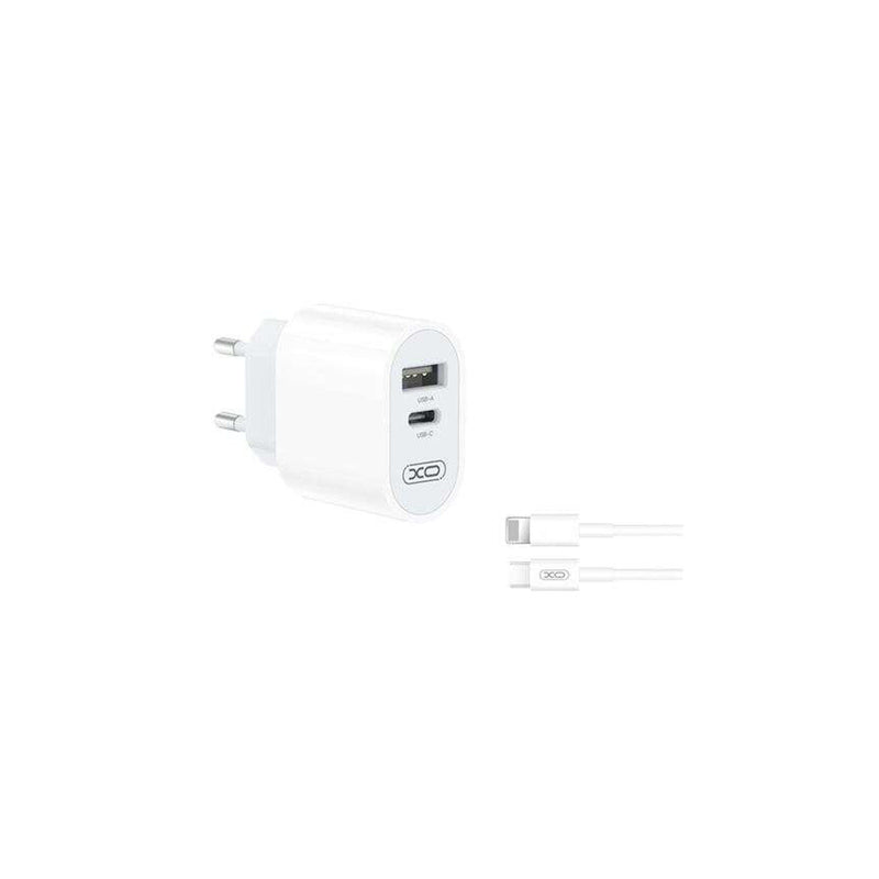 XO Cargador de Corriente L97 Tipo C + USB + Cable Lightning
