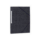 Mariola Carpeta de Carton Simil Prespan con Etiqueta en Lomo Folio 500gr/m2 - Medidas 34x25cm - Cierre con Goma Elastica - Color Negro