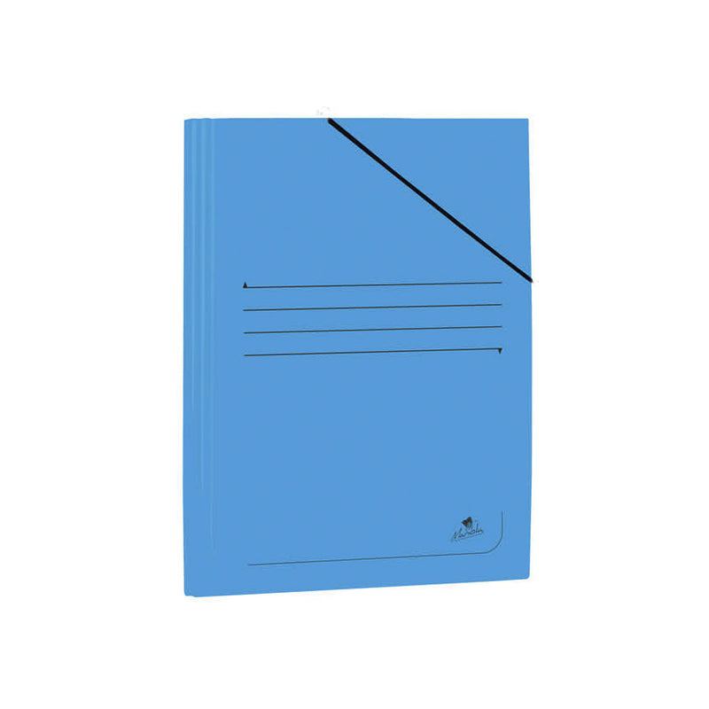 Mariola Carpeta de Carton Plastificado Folio 500gr/m2 - Medidas 34x25cm - Cierre con Goma Elastica - Color Azul