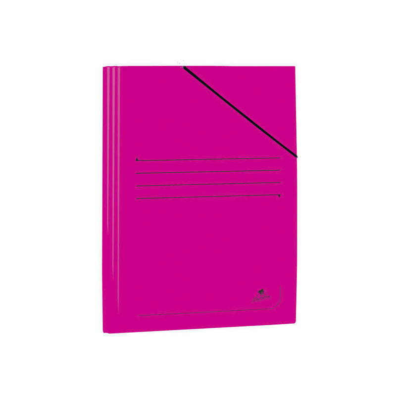 Mariola Carpeta de Carton Plastificado Folio 500gr/m2 - Medidas 34x25cm - Cierre con Goma Elastica - Color Fucsia