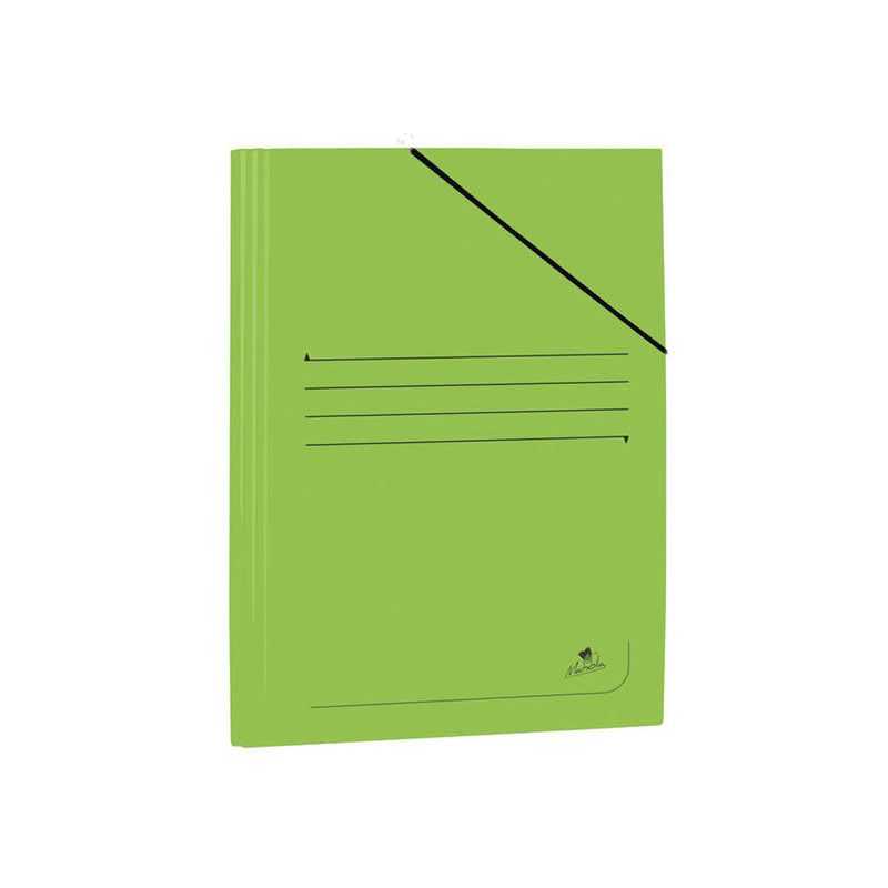 Mariola Carpeta de Carton Plastificado Folio 500gr/m2 - Medidas 34x25cm - Cierre con Goma Elastica - Color Verde