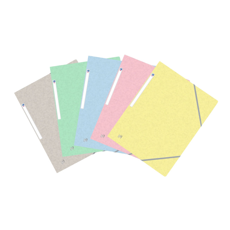 Oxford Top File+ Carpeta de Gomas 3 Solapas - Colores Pastel - Resistente y Duradera - Ideal para Organizar Documentos - Practica y Funcional