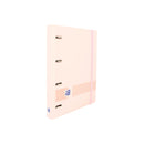 Oxford Live & Go A4+ Polyfoam Europeanbinder - Lomo de 45mm - Anillas de 4Dx35mm - Recambio 5x5 - Color Rosa Pastel