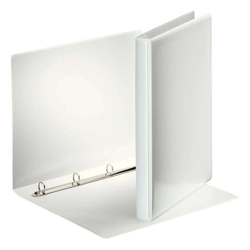 Esselte Carpeta Canguro con 4 Anillas de 16mm - Formato A4 - 2 Bolsillos Exteriores - Certificado FSC - Color Blanco