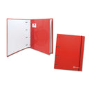 Bismark Carpeta de 4 Anillas con 80 Hojas Cuadricula 4x4 - Formato A4 - Fabricada en Carton - Color Rojo