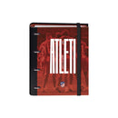 Dohe Atletico de Madrid Atleti Carpeta de 4 Anillas Formato A4 con Recambio de 100 Hojas - 4 Separadores de Colores - Cierre con Goma Elastica - Anillas de 35mm