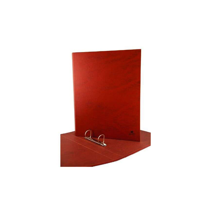 Mariola Carpeta de 2 Anillas Carton Forrado Papel Plastificado Cuero - Tamaño Folio Apaisado - Anillas Mixtas 25mm - Medidas 25x34x4cm - Color Marron