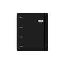 Enri Carpeta de Anillas A4+ con Recambio de 100 Hojas 80gr Cuadricula 5x5 con Bandas de Color - 4 Anillas 35mm - Tapa Extradura Brillante - Color Negro