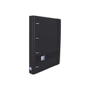 Oxford Europeanbinder Live & Go Carpeta de 4 Anillas Formato A4+ con Recambio Cuadriculado 5x5mm y 4 Taladros - Tapa de Plastico Resistente - Cierre con Goma Elastica - Color Negro