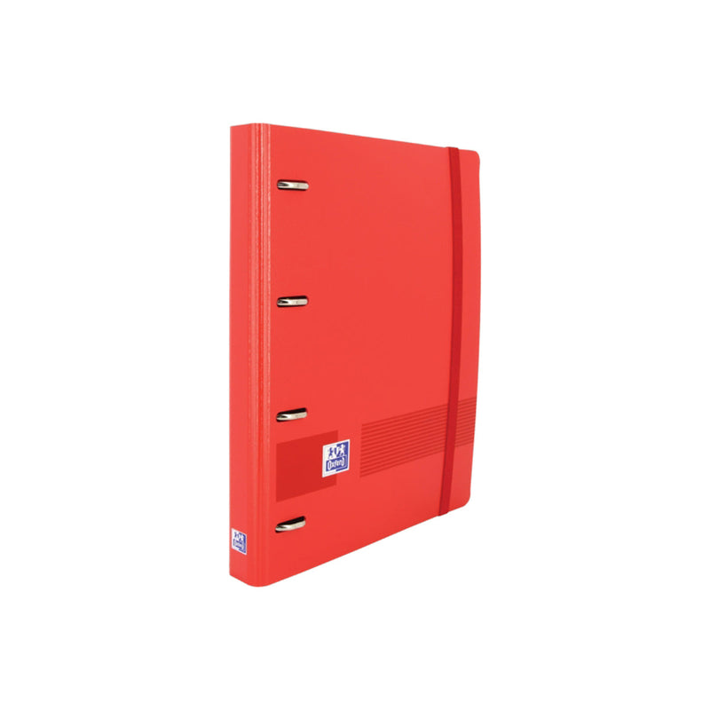 Oxford Live & Go A4+ Europeanbinder - Polyfoam Resistente - Lomo de 45mm - Anillas 4Dx35mm - Incluye Recambio 5x5 - Color Rojo