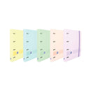 Oxford Europeanbinder Live & Go Carpeta de 4 Anillas Formato A4+ con Recambio Cuadriculado 5x5mm y 4 Taladros - Tapa de Plastico Resistente - Cierre con Goma Elastica - Colores Surtidos Pastel