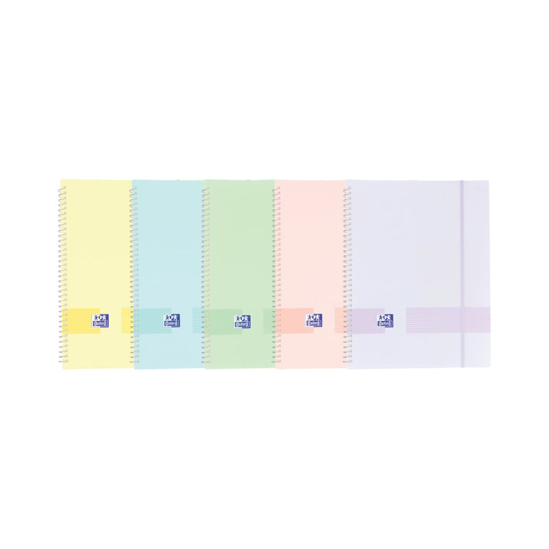 Oxford Live & Go A4 Carpeta de Fundas - Tapa de Plastico Opaco - Espiral 20 Fundas - Colores Surtidos