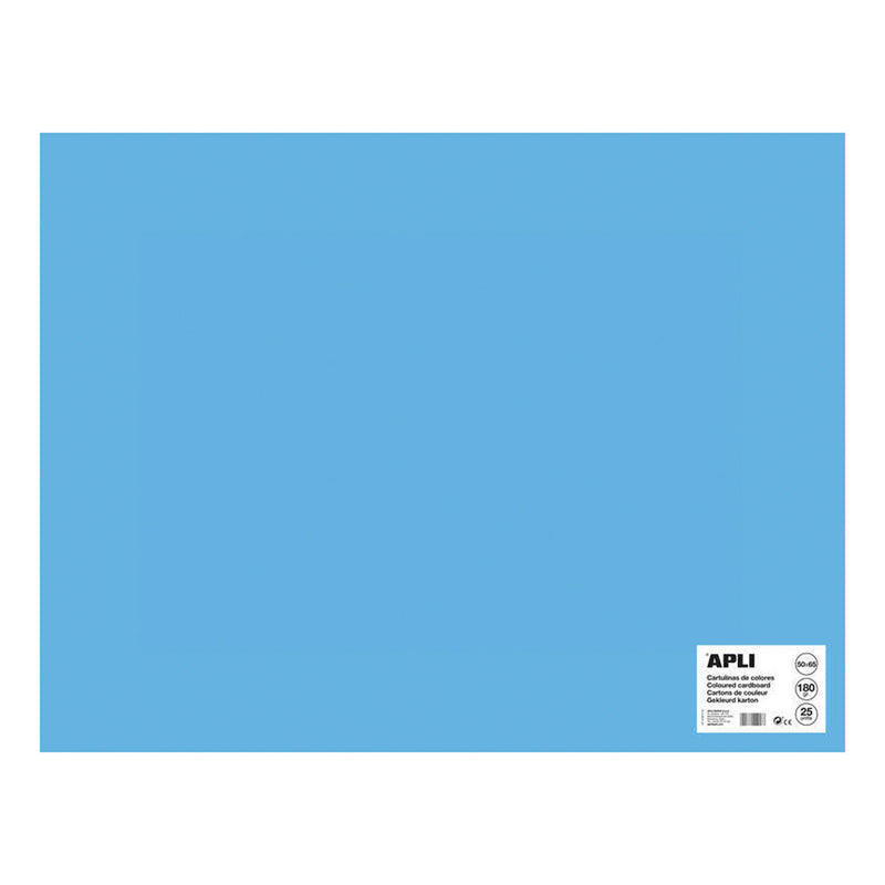 Apli Cartulina Azul Medio 50 x 65mm 170g 25 Hojas