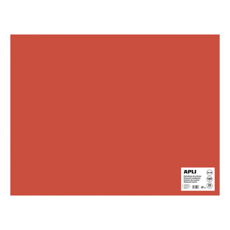 Apli Cartulina Roja 50 x 65cm 170g 25 Hojas