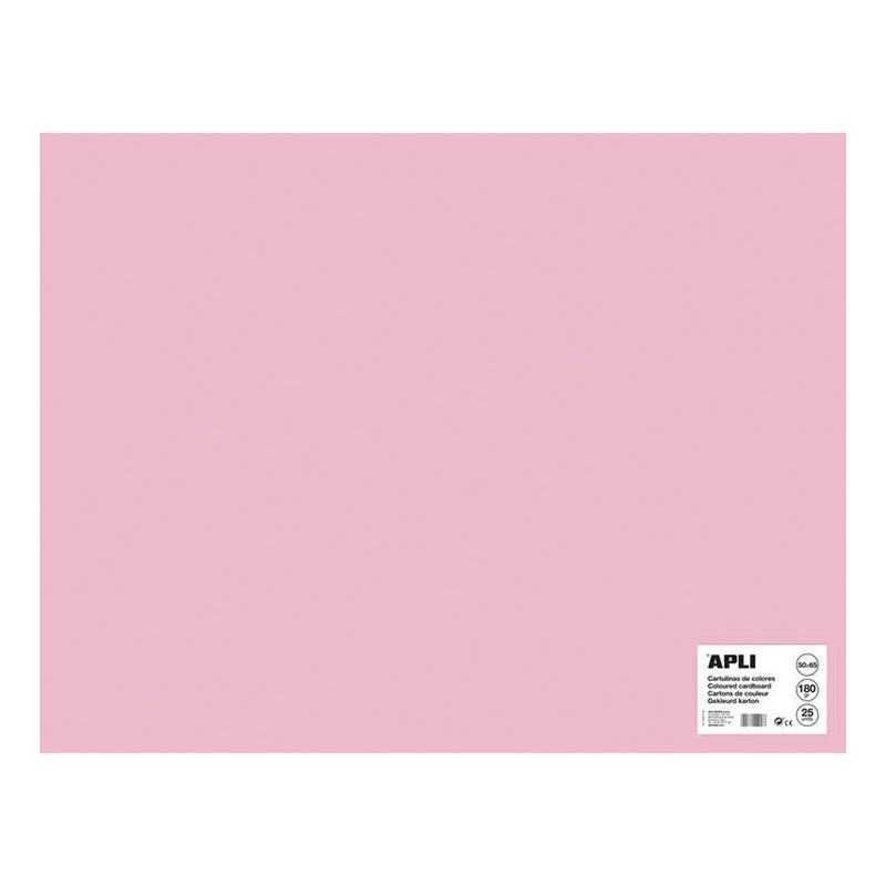 Apli Cartulina Rosa 50 x 65cm 170g 25 Hojas
