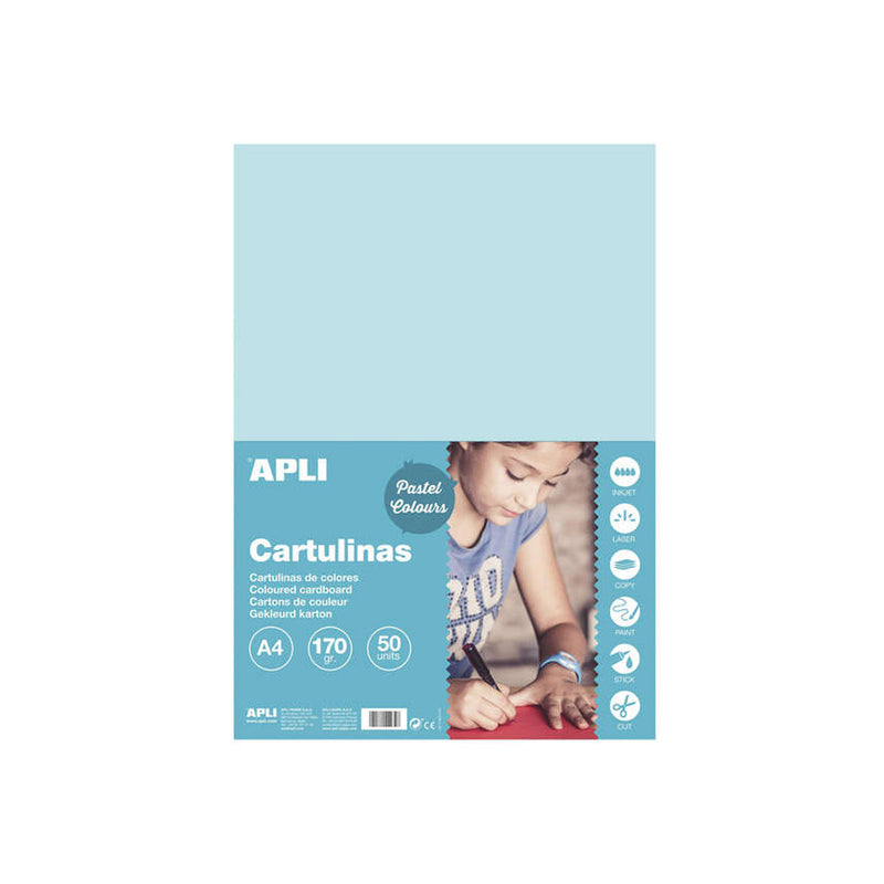 Apli Cartulina Azul Claro A4 170g 50 Hojas