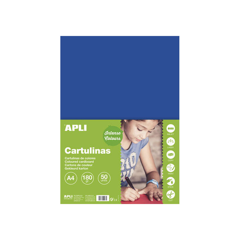 Apli Cartulina Azul Oscuro A4 170g 50 Hojas