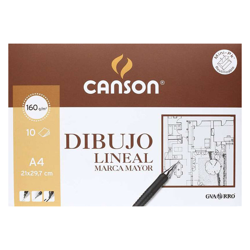 Canson Guarro Minipack de 10 Hojas - Marca Mayor - 21x29.7 - 160g - Color Blanco