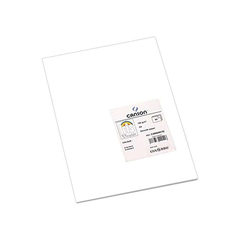 Canson Guarro Pack de 50 Cartulinas Iris A4 de 185g - 21x29.7cm - Color Blanco