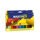 Alpino Maxidacs Pack de 15 Ceras Blandas para Niños - Tamaño Extra Grande 120mm x 14mm - Etiqueta Anti-Manchas - Ideal para Grandes Artistas - Colores Surtidos
