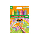 Bic Kids Plastidecor Pastel Caja de 12 Lapices de Cera - Extraresistentes - Facil de Sacar Punta - No Mancha - Colores Pastel Surtidos