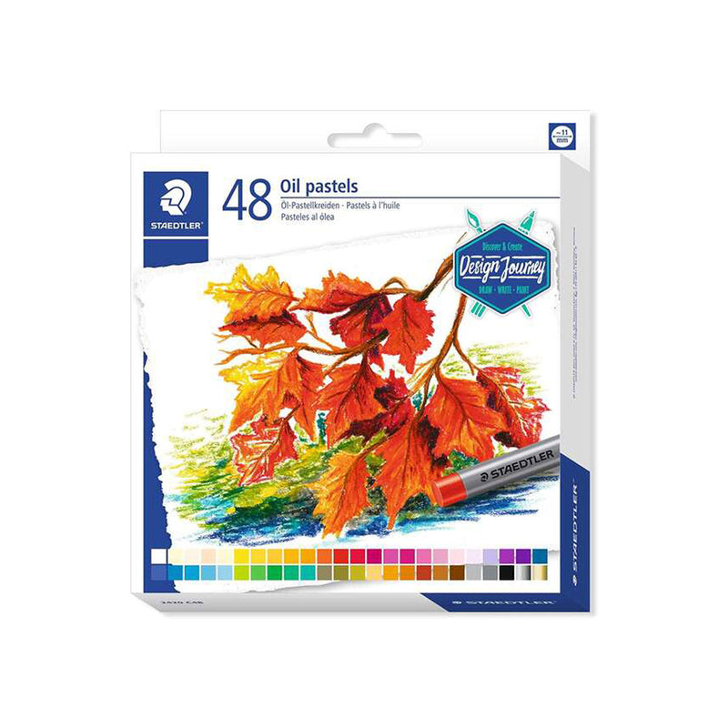 Staedtler Pasteles al Oleo 2420 Pack de 48 Ceras Blandas - Resistencia a la Rotura - Extremadamente Brillantes - Colores Surtidos