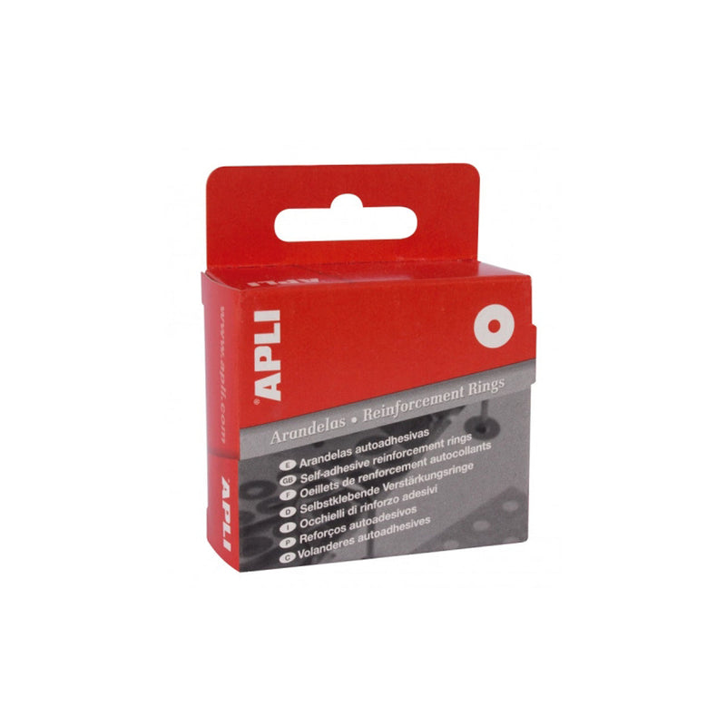 Apli Caja de 500 Arandelas de Refuerzo Ø13mm - Ideal para Escuela, Oficina y Hogar - Alta Resistencia a Tirones y Rozaduras - Color Transparente
