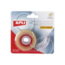 Apli Porta Cinta Home con Cinta Adhesiva Transparente - 19mm x 33m - Facil de Usar y Transportar - Ideal para el Hogar y la Oficina - Transparente