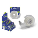 Bismark Cinta Adhesiva Invisible 19mmx33m con Portarrollos - Cuerpo de Plastico - Ideal para Uso Escolar - Transparente