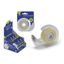 Bismark Portarrollos con Cinta Adhesiva Transparente - Cuerpo de Plastico - Incluye Cinta de 33 Metros - Ideal para Uso Escolar - Color Transparente