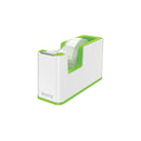 Leitz WOW Dispensador de Cinta Adhesiva - Para Rollos de hasta 19mm x 33m - Incluye Cinta Autoadhesiva Escribible - Color Blanco/Verde