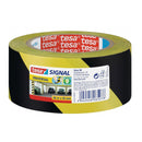 Tesa Cinta Adhesiva de Señalizacion 50mm x 66m - Ideal para Señalizar Obstaculos Permanentes - Adhesivo sin Disolventes - Color Amarillo/Negro