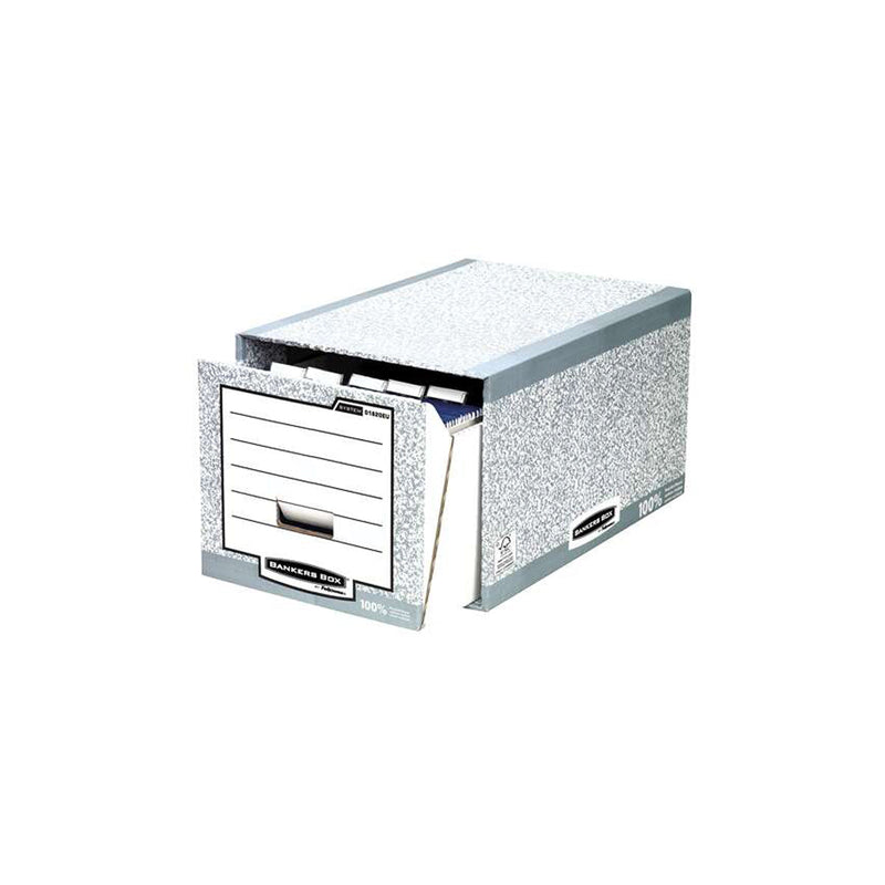 Fellowes Bankers Box Cajon Archivador - Montaje Manual - Carton Reciclado Certificacion FSC - Color Gris