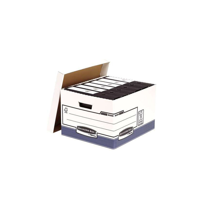 Fellowes Bankers Box Contenedor de Archivos Folio - Montaje Automatico Fastfold - Carton Reciclado Certificacion FSC (10 unidades)
