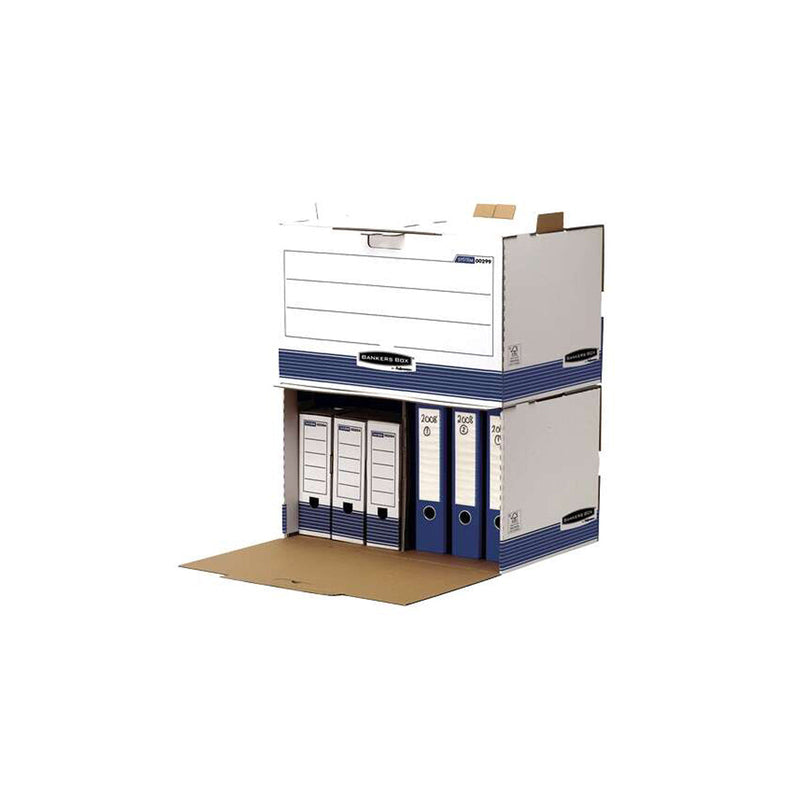 Fellowes Bankers Box Contenedor de Archivos - Acceso Frontal - Montaje Manual - Carton Reciclado Certificacion FSC (5 unidades)