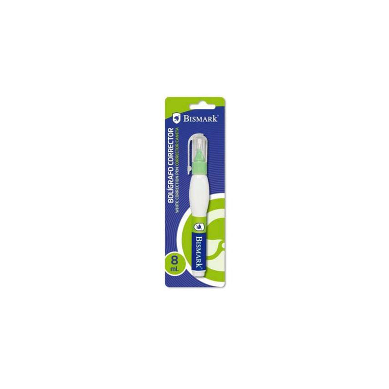 Bismark Boligrafo Corrector 8ml - Punta Metalica Fina - Alta Precision - Diseño Ergonomico