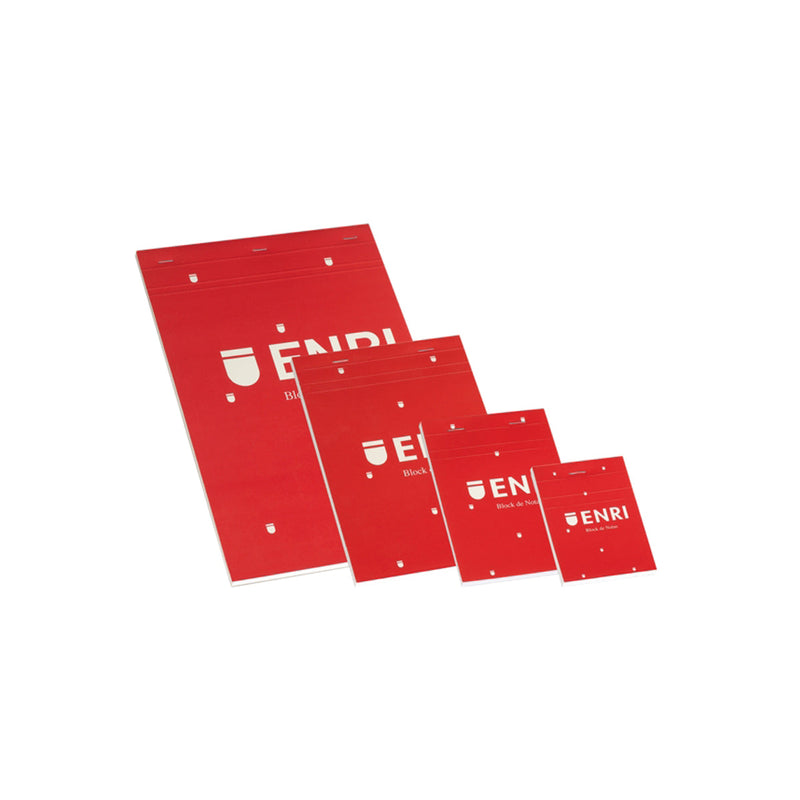 Enri Bloc de Notas Grapado 80 Hojas Liso - Tamaño A4 - Tapa Blanda Color Rojo