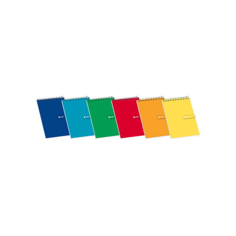 Enri Bloc Espiral 80 Hojas Cuadricula 4x4mm - Tamaño 12º - Ideal para Apuntes - Tapa Blanda en Colores Surtidos