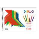 Enri Pajarita Bloc de Dibujo A4+ Tapa Blanda - 20 Hojas 120gr - Microperforado - 2 Taladros con Recuadro