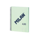 Milan Serie 1918 Cuaderno Espiral Formato A4 Pautado 7mm - 80 Hojas de 95 gr/m2 - Microperforado, 4 Taladros - Color Verde