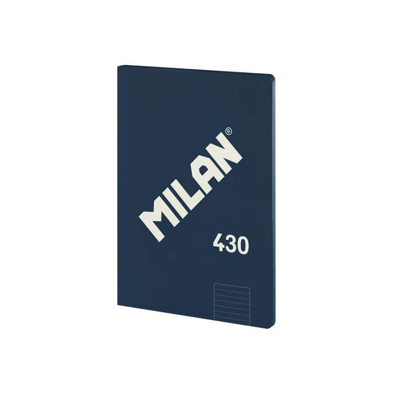 Milan Serie 1918 Libreta Encolada Formato A4 Pautado 7mm - 48 Hojas de 95 gr/m2 - Microperforado - Tapa Blanda - Color Azul Oscuro