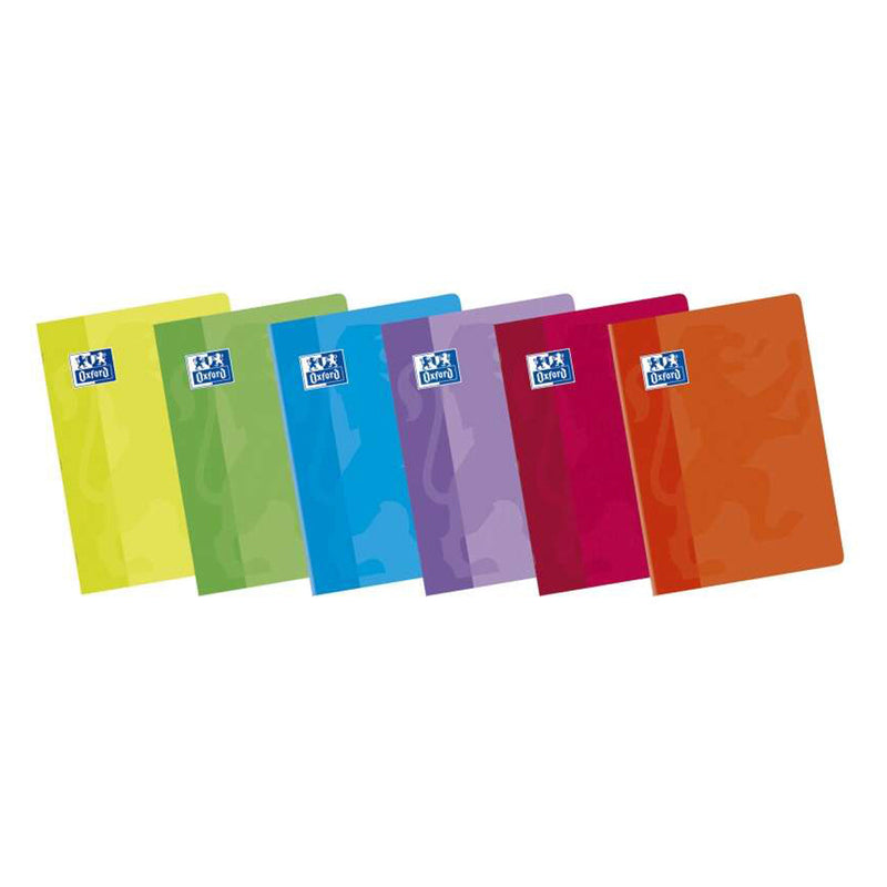 Oxford Classic Libreta Grapada A4 48 Hojas con Margen Pauta 2.5mm - Tapa Blanda - Colores Surtidos