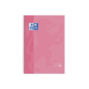 Oxford Europeanbook 1 Cuaderno Espiral Formato A4+ Cuadriculado 5x5mm - 80 Hojas - Banda de Color - Tapa Extradura Brillante - Color Rosa