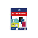 Oxford Europeanbook 1 Classic Pack de 3 Cuadernos Espiral Formato A4+ Cuadriculado 5x5mm - 80 Hojas 90gr - Tapa Extradura Tacto Suave - Recuadro de Color - Colores Vivos Surtidos